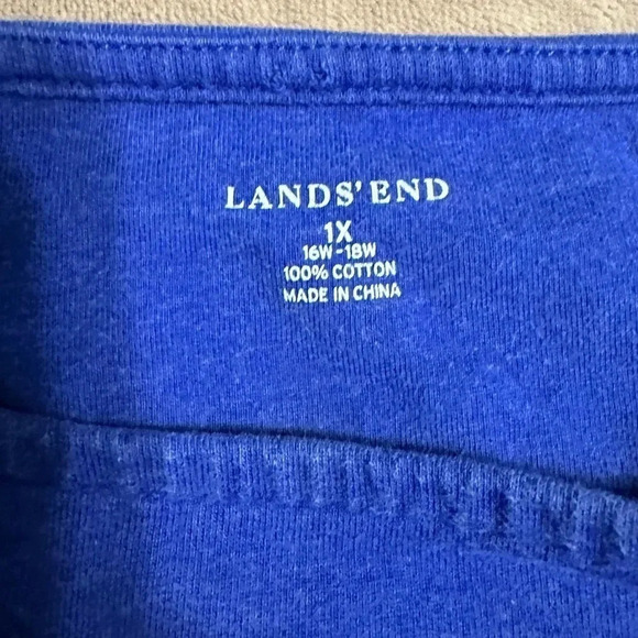 Lands' End Pullover Sweatshirt Women’s Size 1X 16/18 Crewneck Purple Blue - Picture 2 of 5